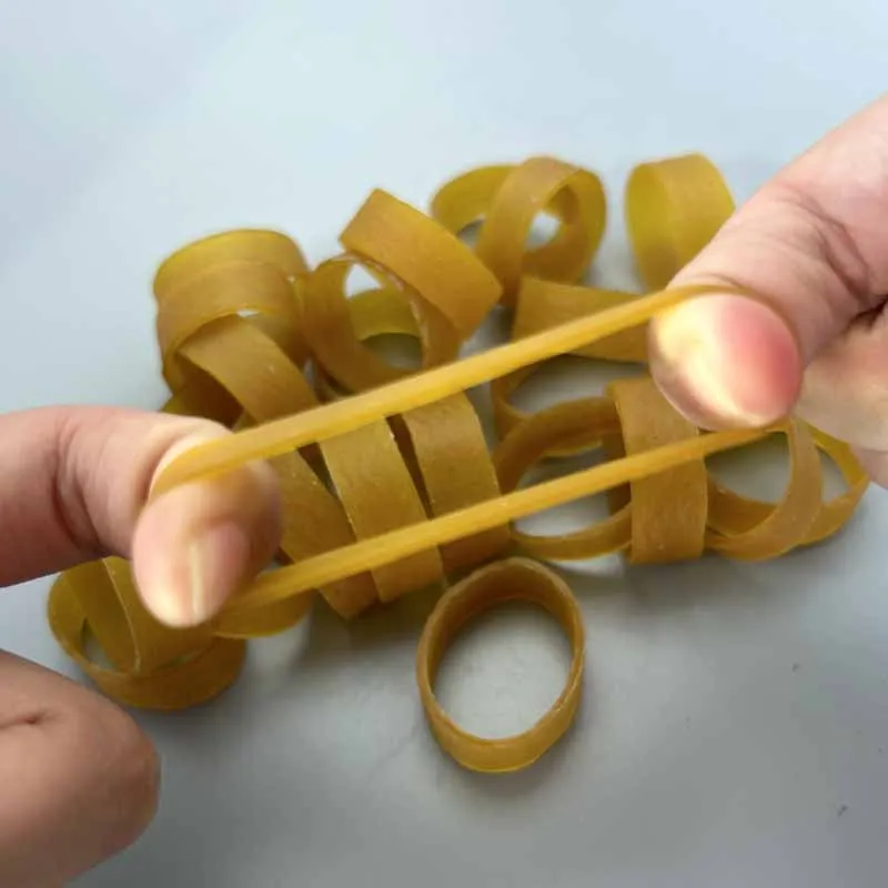 120pcs Strong Elastic Rubber Bands Home Office Students School Stationery Supplies Yellow Color Rubber Ring Nature Rubber Band image 3