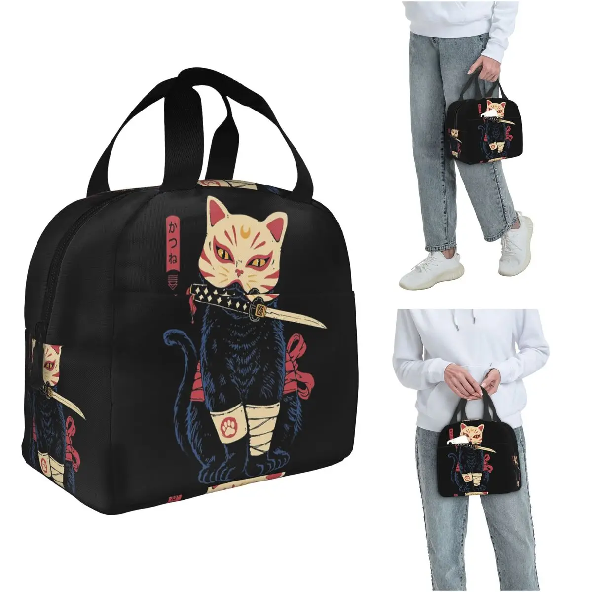 

Термосумка для обедов Neko Japanese Shinobi Cat для женщин и детей, герметичная, для еды, термосумка-тоут