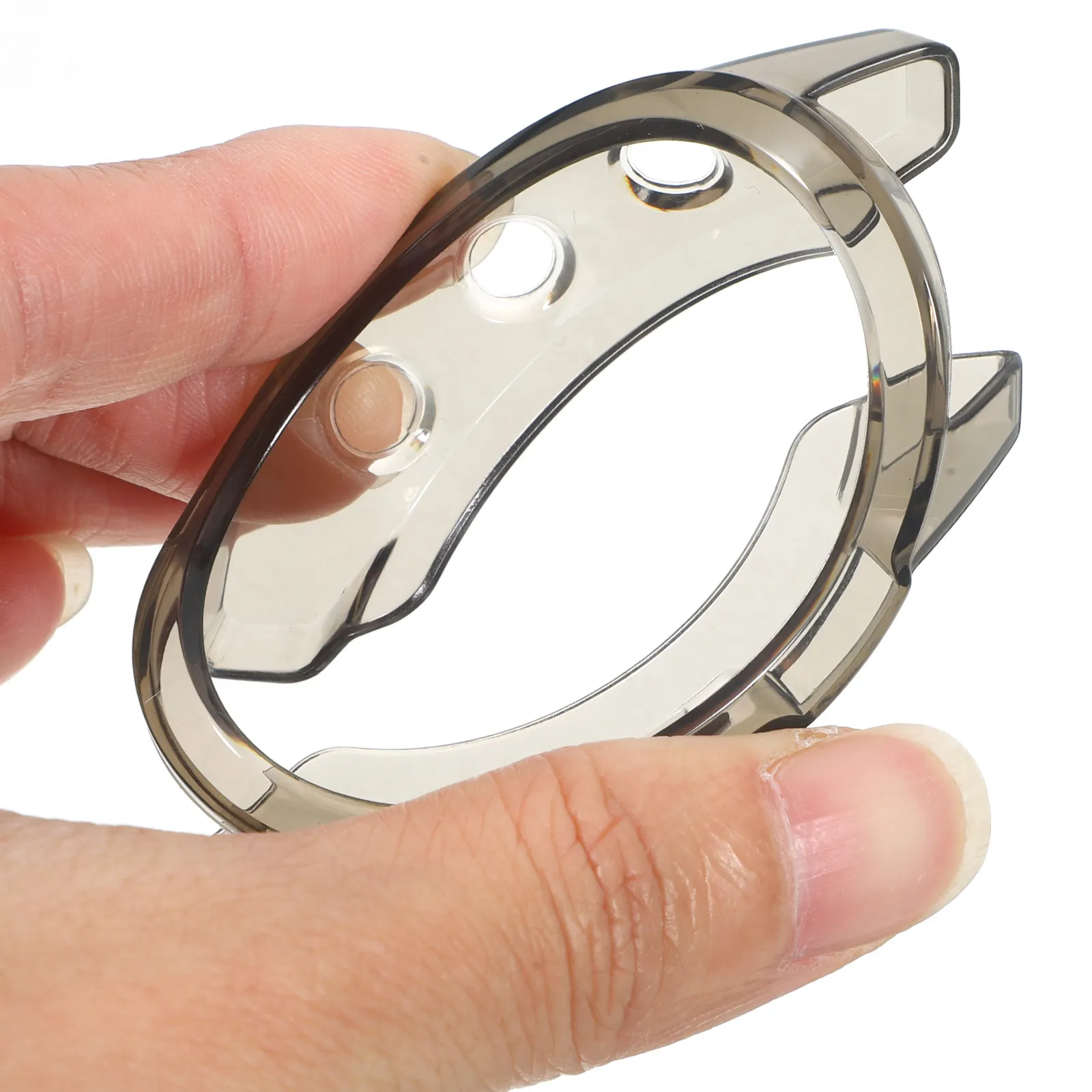 Capa protetora de TPU para smartwatch, leve, flexível, com proteção lateral, resistente a riscos, com bordas curvas e design moderno.