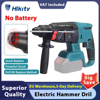 Hikity 26MM Electric Brushless Rotary Hammer Drill Cordless Rechargeable Electric Hammer impact Drill Power tool for Makita