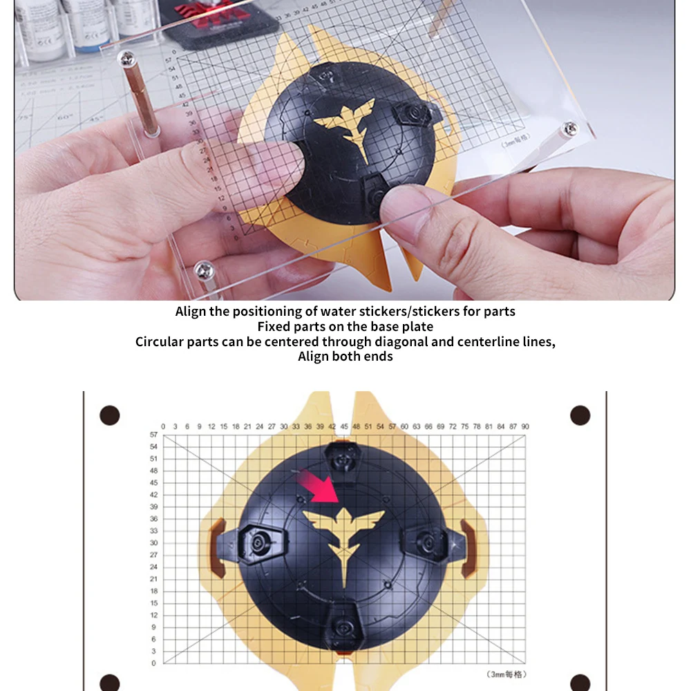 Scale Model Craft Adjustable Water Decals Locator Position Retainer Auxiliary Tool For Decal Sticker Positioning