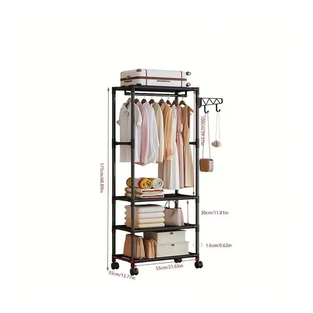 

FourLayerCompartments Simple Wardrobe, Large Capacity Wardrobe, Standalone Wardrobe, Suitable For Bedroom, Living Room, Entranc