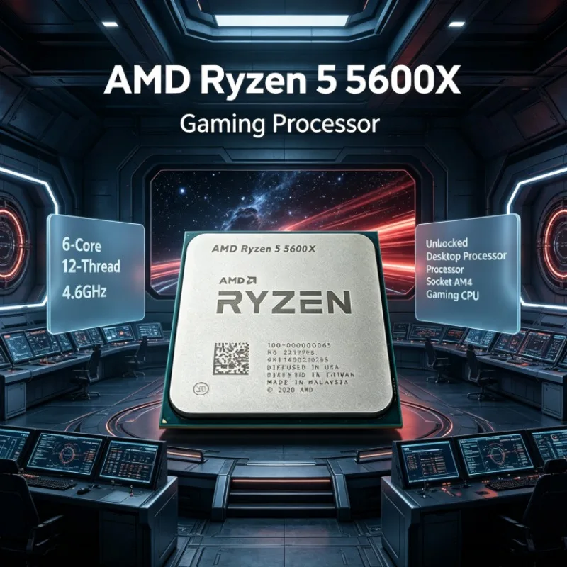 AMD R5 5600X Unlocked CPU 6-Core 12-Thread 4.6GHz Socket AM4 Gaming Processor