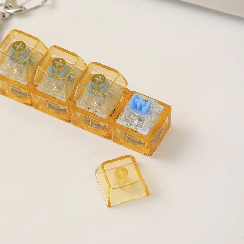 1pcs LED Keyboard Keychain Stress Relief Clickable LED Button Toy for People with Anxiety Office Desk Accessory