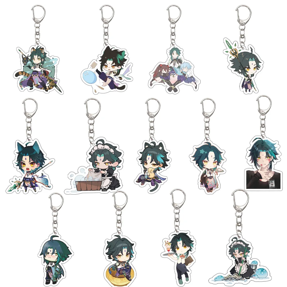 55 مللي متر أنيمي جينشين تأثير المفاتيح شياو مفتاح سلسلة الاكريليك نموذج لوحة هدايا عيد الميلاد #1