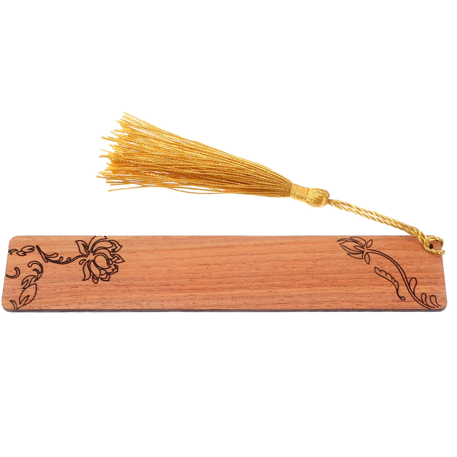 

Chinese Vintage Flower Shape Wooden Bookmark Classical Carved Label for Reading Study Office Library Decoration