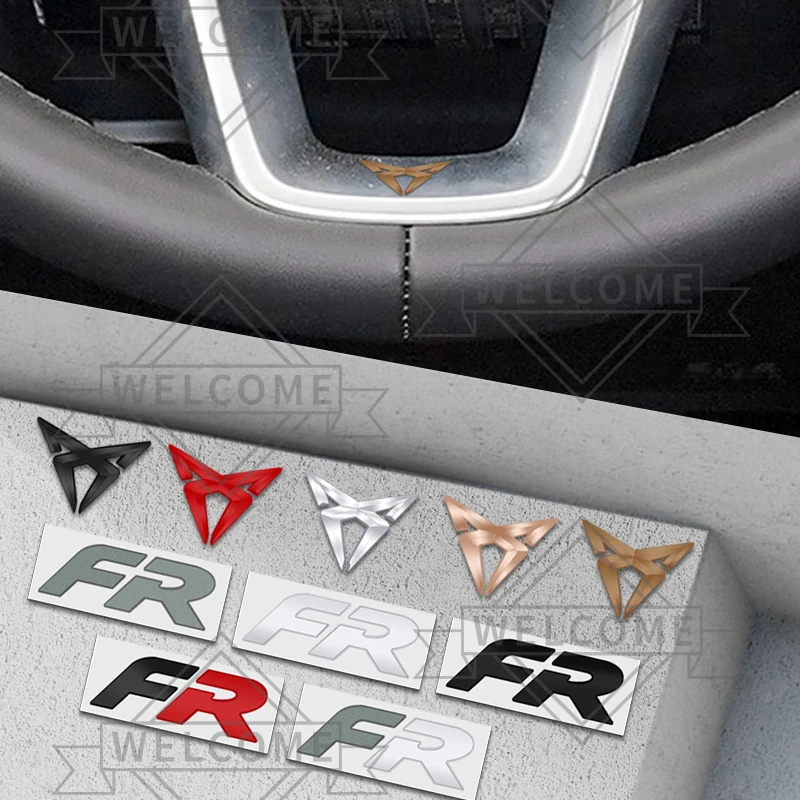 3D Car Stickers For Cordoba Arosa Ibiza Leon VZ Alhambra Arona Ateca Emblem Auto Steering Wheel Badge Interior Decal Accessories