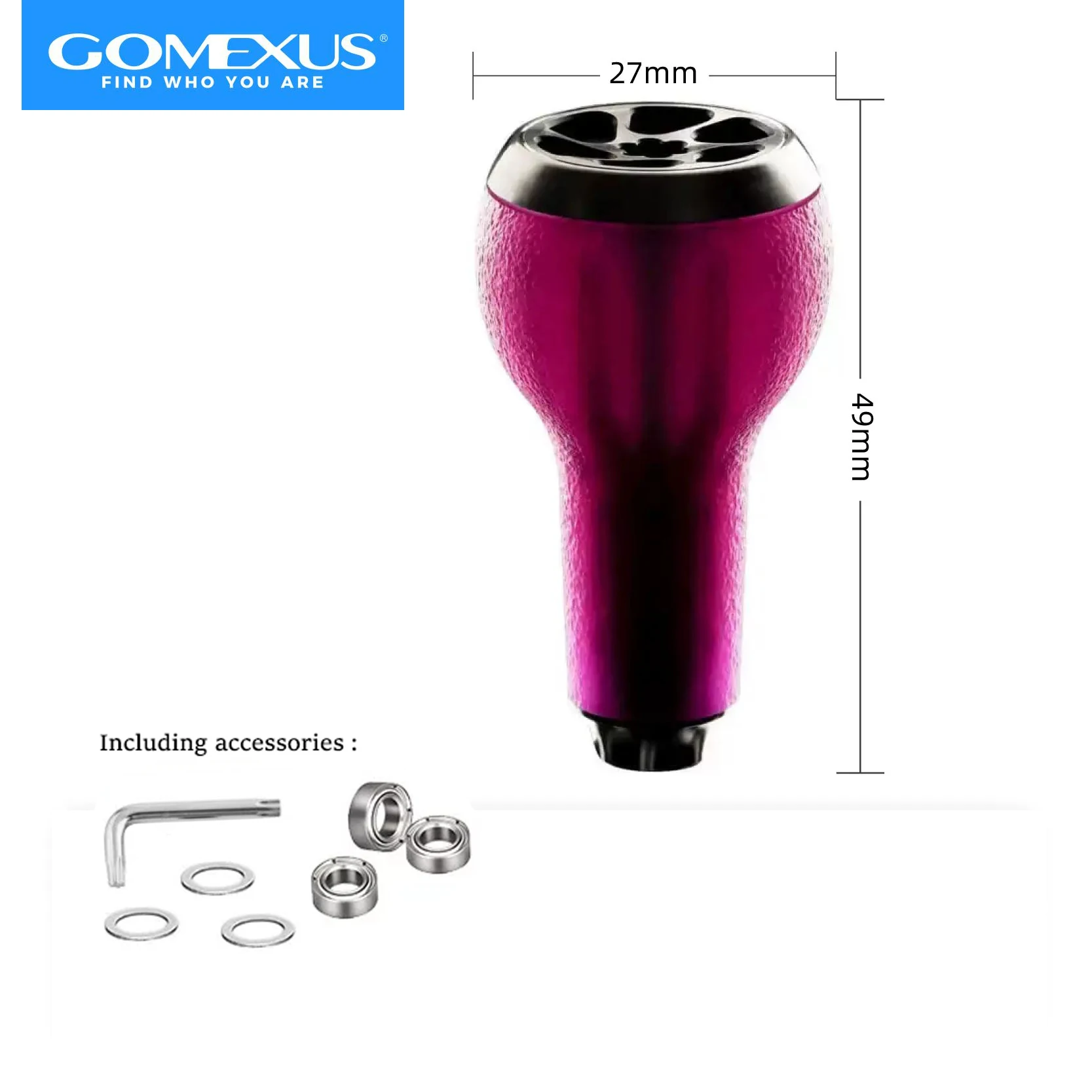 Gomexus pomo carrete pesca de TPE, accesorio de ajuste de 27mm, Shimano Daiwa pomo carrete, para Baitcasting, carrete giratorio  de combate perilla carrete pesca pomos para carretes de pesca reel knob
