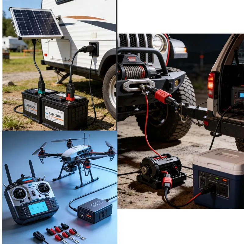 

10 Pair 15A/30A/45A Amp Plug 600V With Rubber Dust Cover Sleeves For Anderson Powerpole Connector Electric Equipments Waterproof