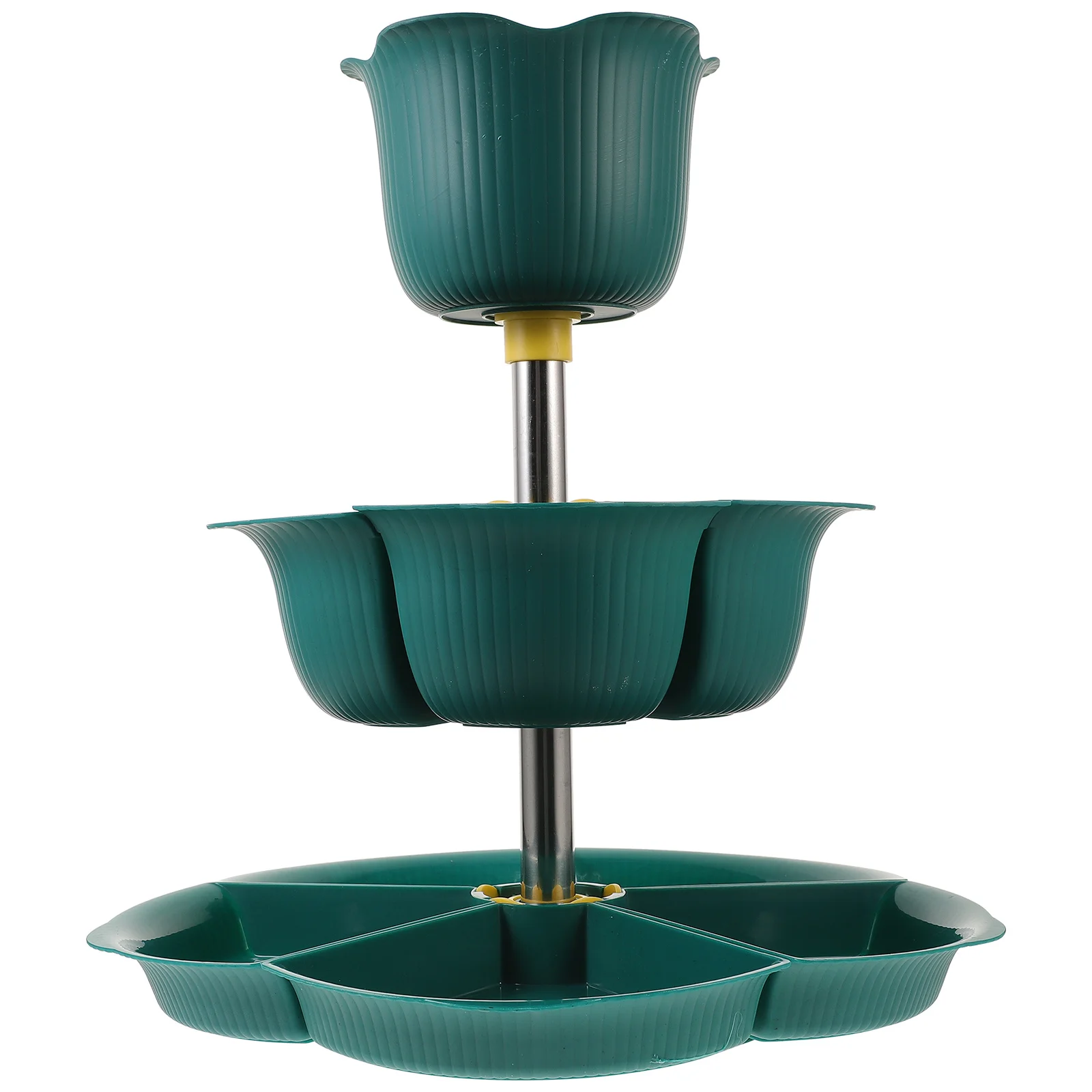 

Multi-Layer Snack Platter Tray PP Steel Tube Transparent Rotating Storage Tray Decorative Food Serving Dish for Parties