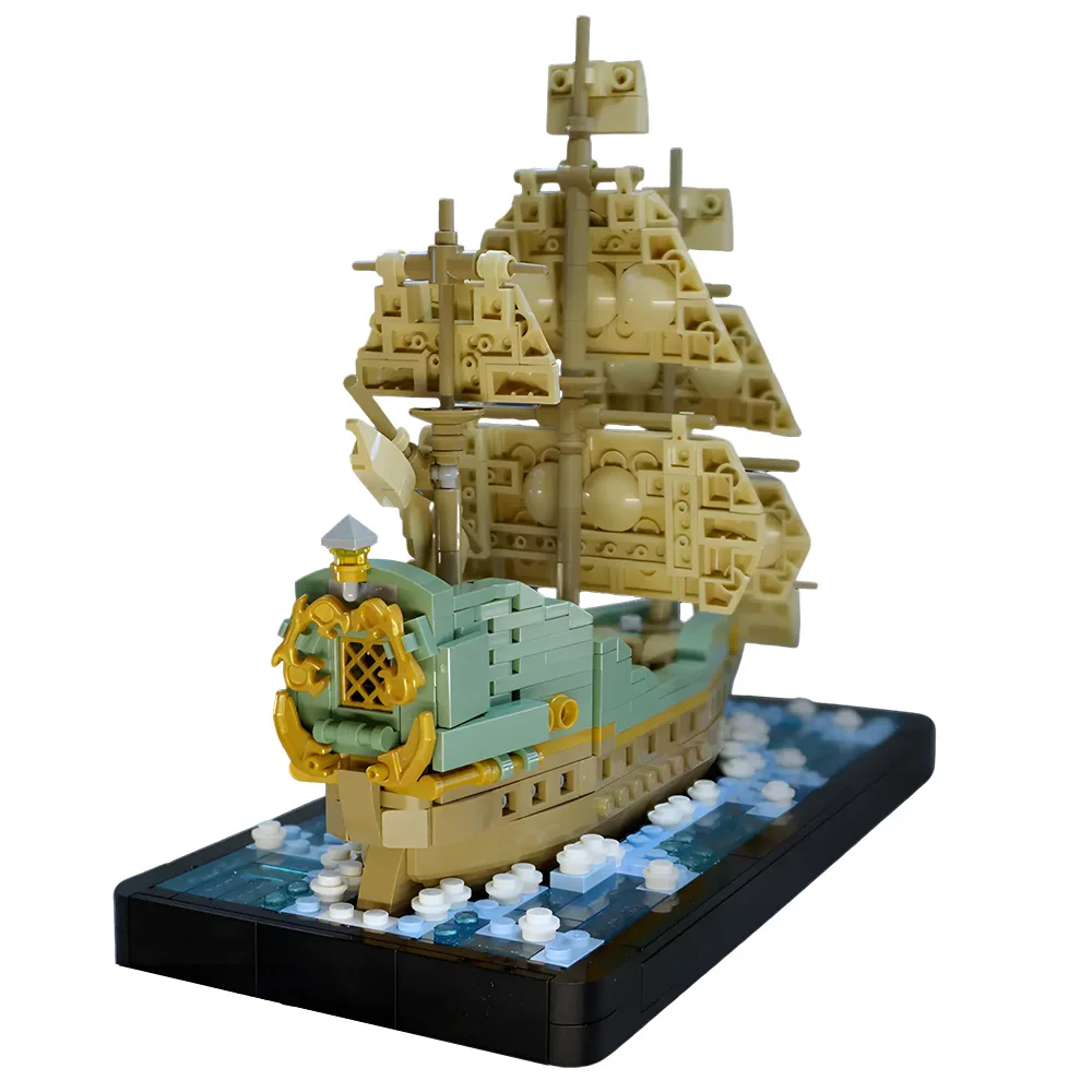 

Gobricks MOC The Flying Dutchman Building Blocks Model Classic movie Pirates Ship Bricks diy Assembled Toy Children Gift