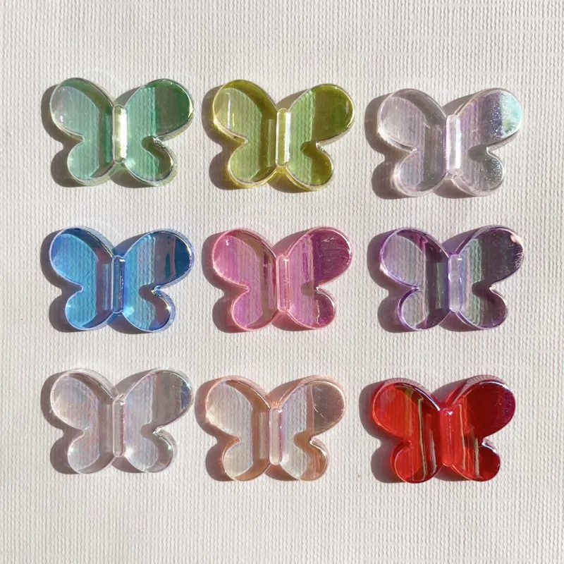 30pcs Transparent Butterfly Flat Back Resin Cabochons Acrylic Patch Diy Phone Case Hair Clip Shoes Jewelry Crafts Accessories - view 4
