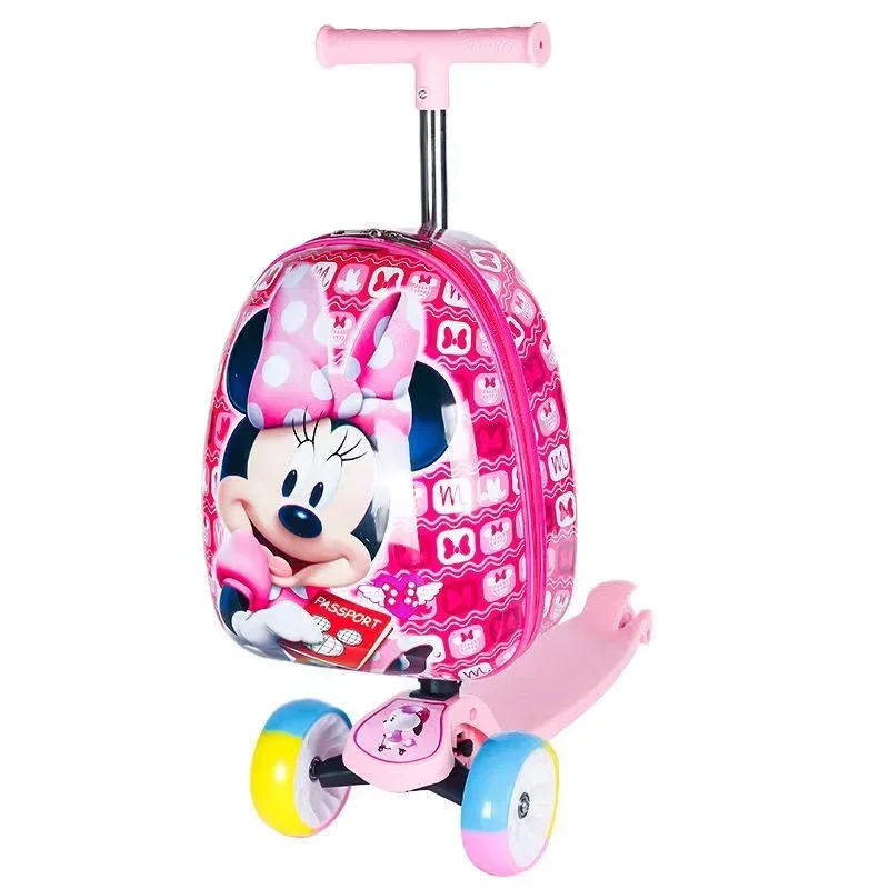 Imagem -02 - Disney Mala de Viagem sobre Rodas dos Desenhos Animados Adorável Crianças Trole Case Carry on Scooter Rolando Bolsa de Bagagem para Meninas Meninos Presente