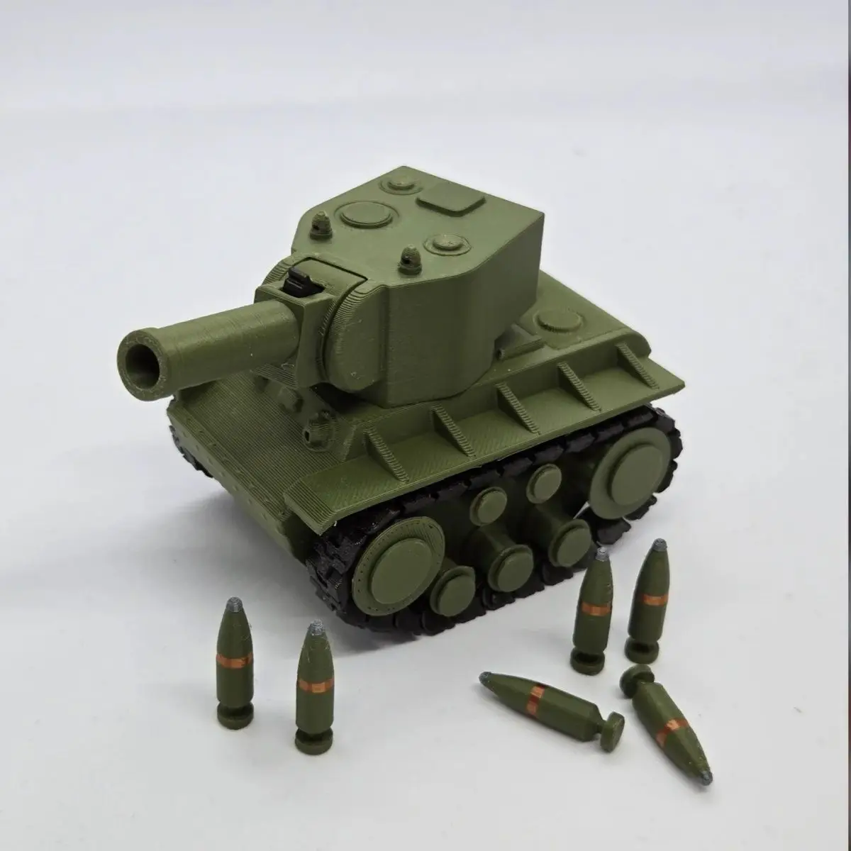 

Cute KV-2 Tank Launcher Toy - 3D Mini Desktop Tank Model That Shoots, Adorable Decor & Fun Stress Relief Gift