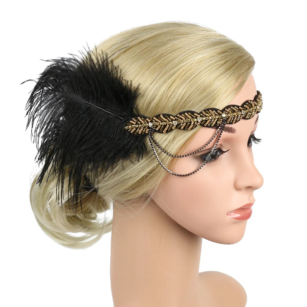 

Rhinestone Headband 1920S Flapper Headpiece Beaded Hair Ornament For Wedding Party Carnival Vintage Accessory