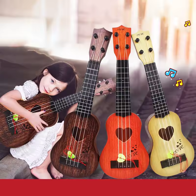 ילדים יוקללה צעצועים מוזיקליים גיטרה קטנה מונטסורי כלי חינוך מוזיקה צעצוע למידה 3 עד 6 שנים מתנה לבנים