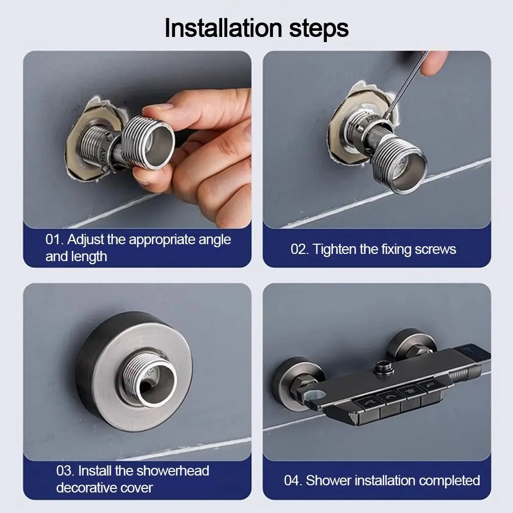 Stainless Steel Angled Curved Foot Lengthened Angle Adjustment Eccentric Screw Corner Thickened Wall Mounted