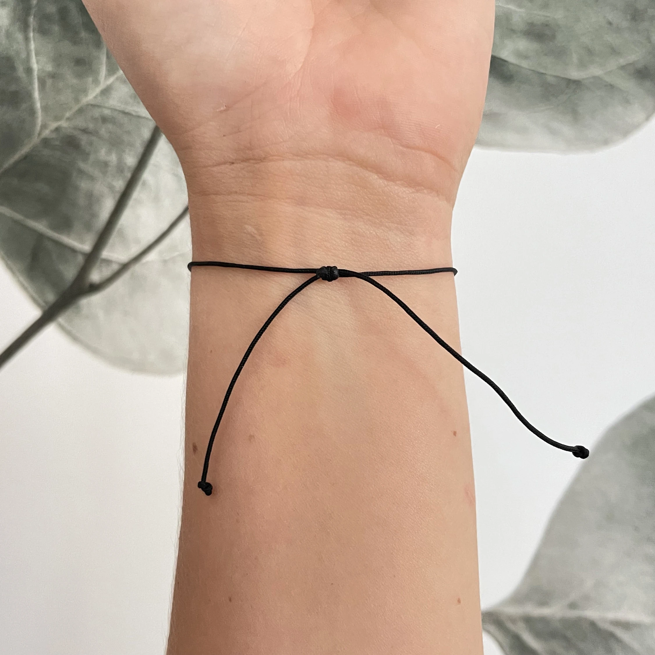Black Drawstring Bracelet , Obsidian Adjustable Bracelet, Empath Protection Bracelets are for men or women, without card 1pc