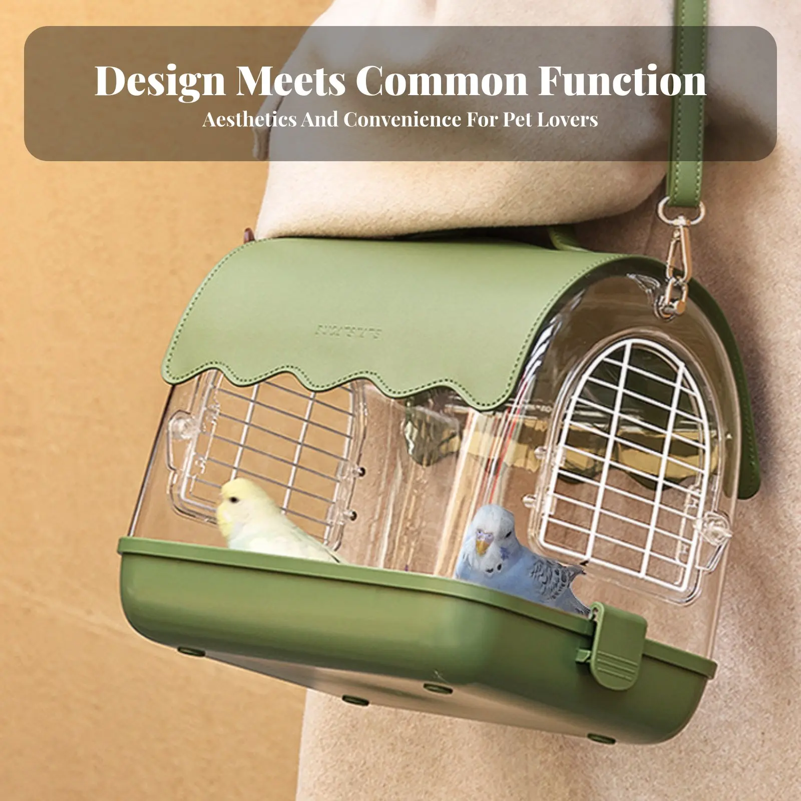 

Clear View Parrot Enclosure Portable Parakeet Enclosure Lightweight Excellent Ventilation for Travelers with Small Animals