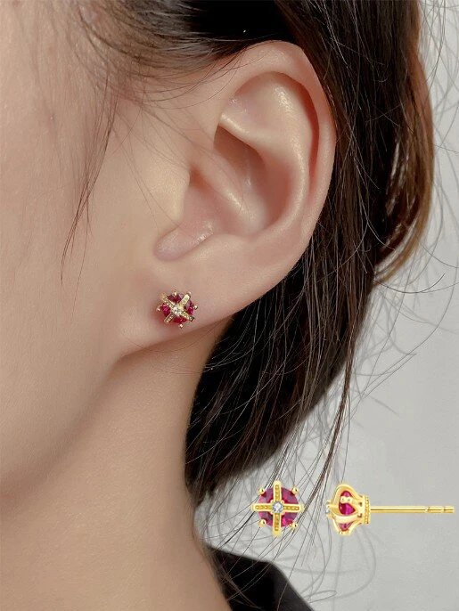 

S925 Легкие роскошные серьги из стерлингового серебра во французском стиле с инкрустацией цирконом, супер блестящие серьги в форме короны с круглыми бриллиантами, первый выбор подарков ко Дню матери, подходят для свадеб, вечеринок, церемоний и повседневно