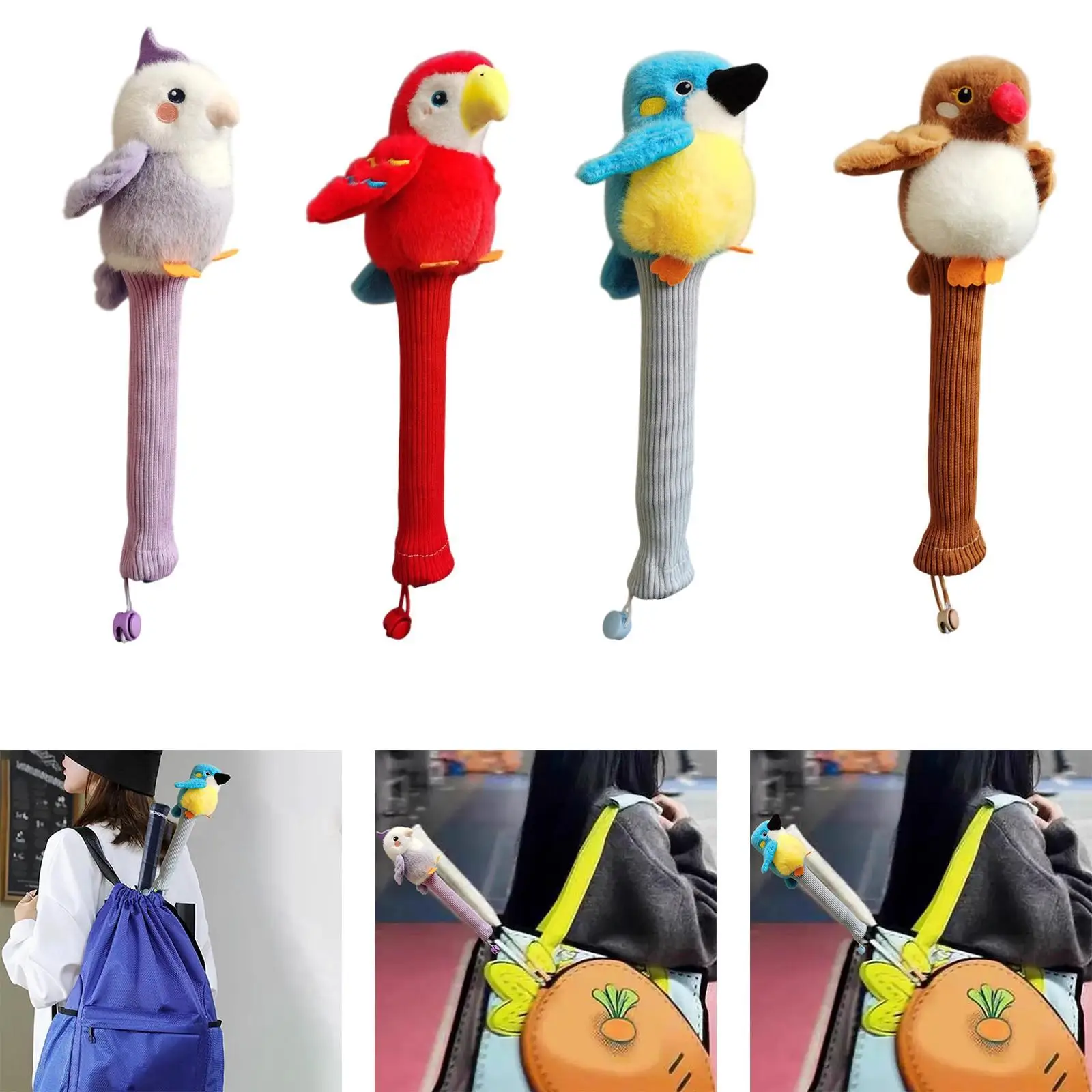 

Little Bird Doll Badminton Racket Handle Cover Sports Accessory for Women Men Scratch Resistant Game 30 cm Length Grip Protector