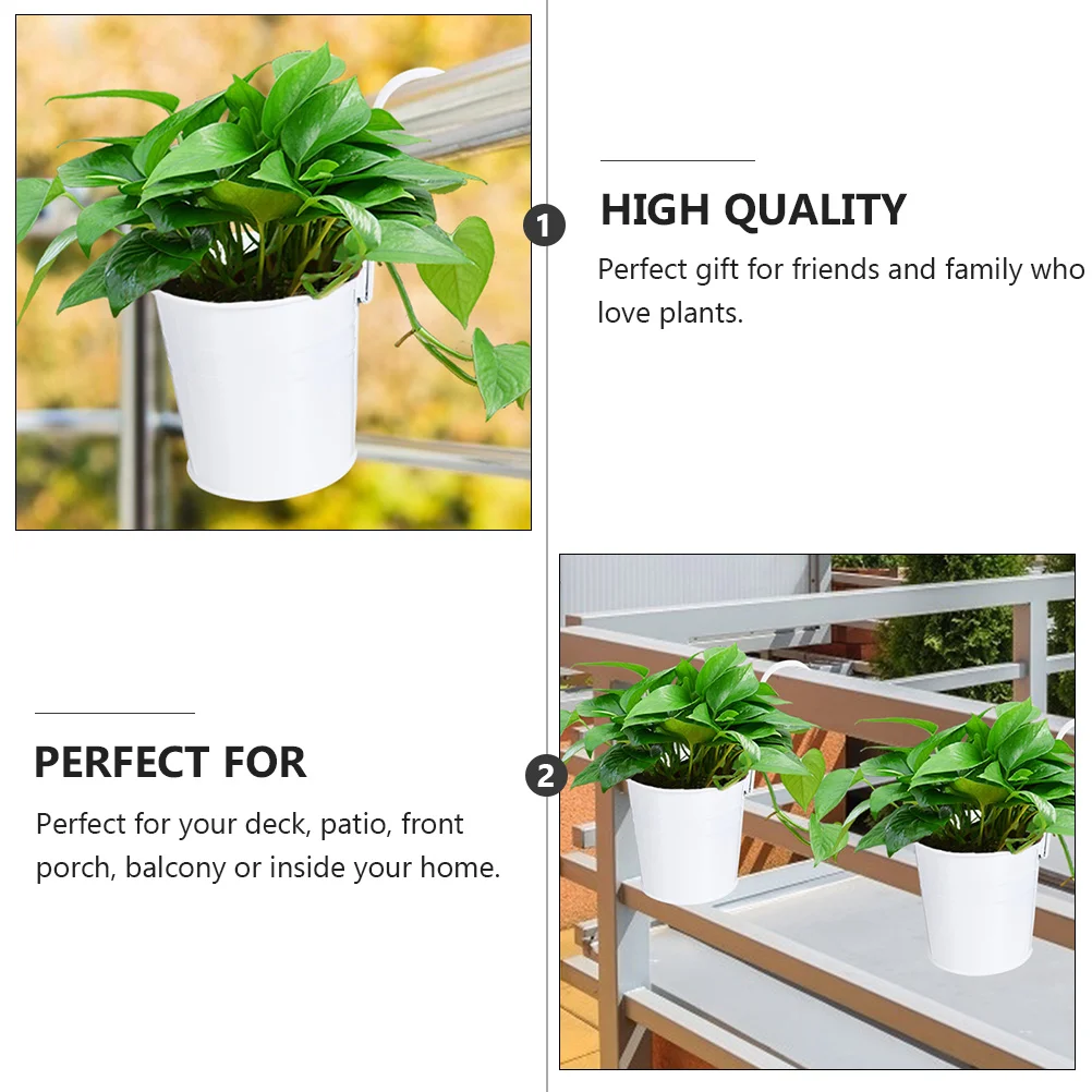 

4pcs Hook Flower Pot Planters Small Hanging Baskets for Railings Balcony Wall Decor Iron Planter Gardening Accessories Dry