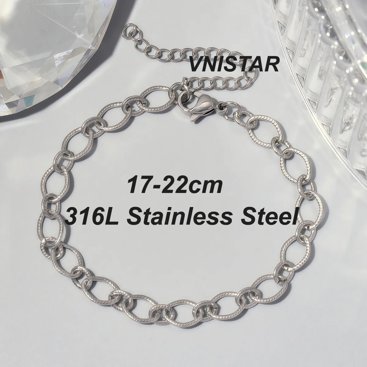 5pcs/Lot 18k Real Gold Plated Stainless Steel Paperclip Link Chain Bracelet Women Handmade DIY Charm Jewelry Making Never Fade