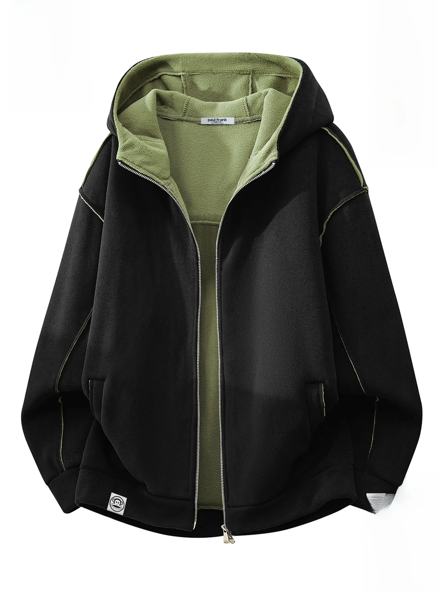 

PaulFrank Men's Hoodie Sweatirt Thiened Fce Loose Fit Autumn Winter Casual Faion Monkey Face Design Kangaroo ket