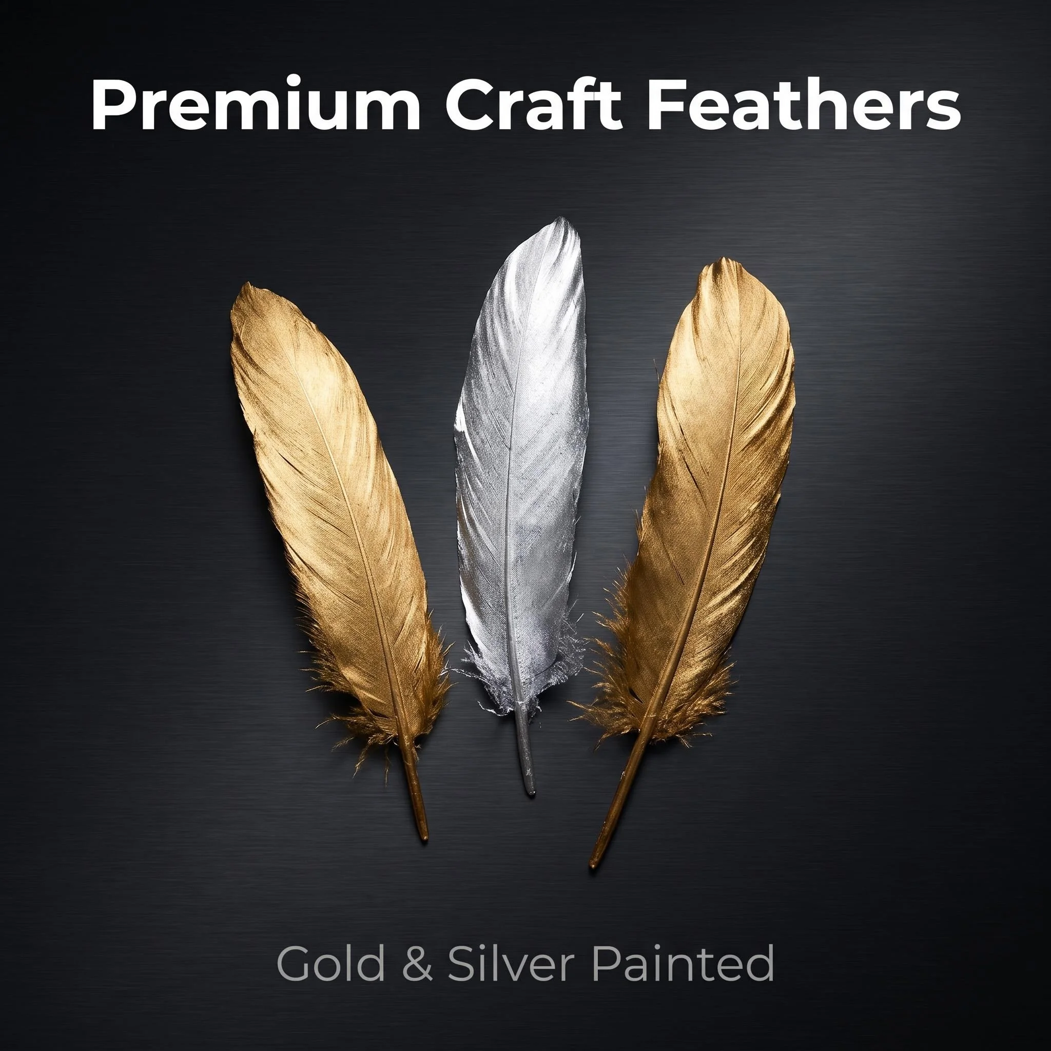 Plumas de Ganso Teñidas con Spray Dorado y Plateado de 15-20cm, Plumas Metálicas de un Solo Lado para Joyería Artesanal, Disfraces, Vestidos, Artesanías de Escenario