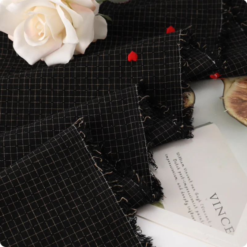 

Ins Style Heart-shaped Embroidery Cotton Cloth DIY Black Fabric