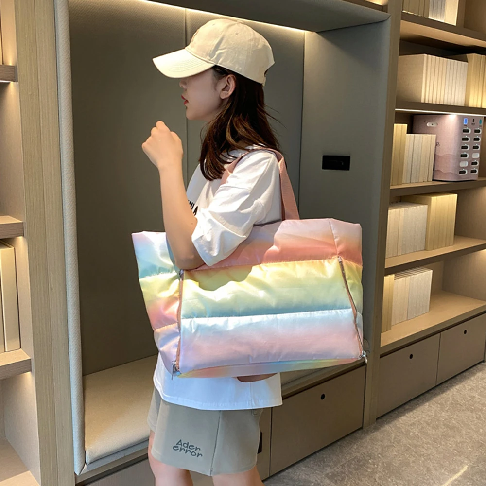 

New Nylon Women Gym Bag Large Capacity Wet and Dry Separation Sports Bag Waterproof Soft Yoga Mat Bag Gym Yoga & Travel