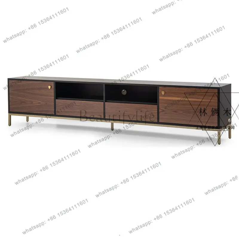 

Light luxury Italian minimalist audio-visual cabinet living room combination TV piano paint floor cabinet storage customization