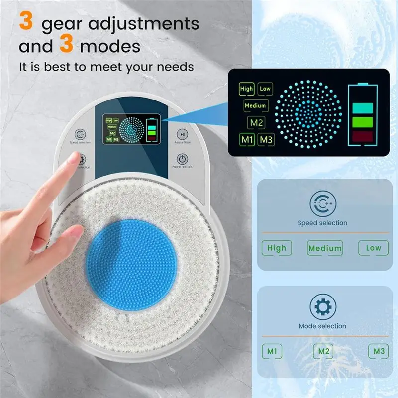 ABUD-Back Scrubber For Shower,Body Scrubber,Wall-Mounted Electric Back Scrubber,Deep Clean Shower Scrubber With Smart US Plug