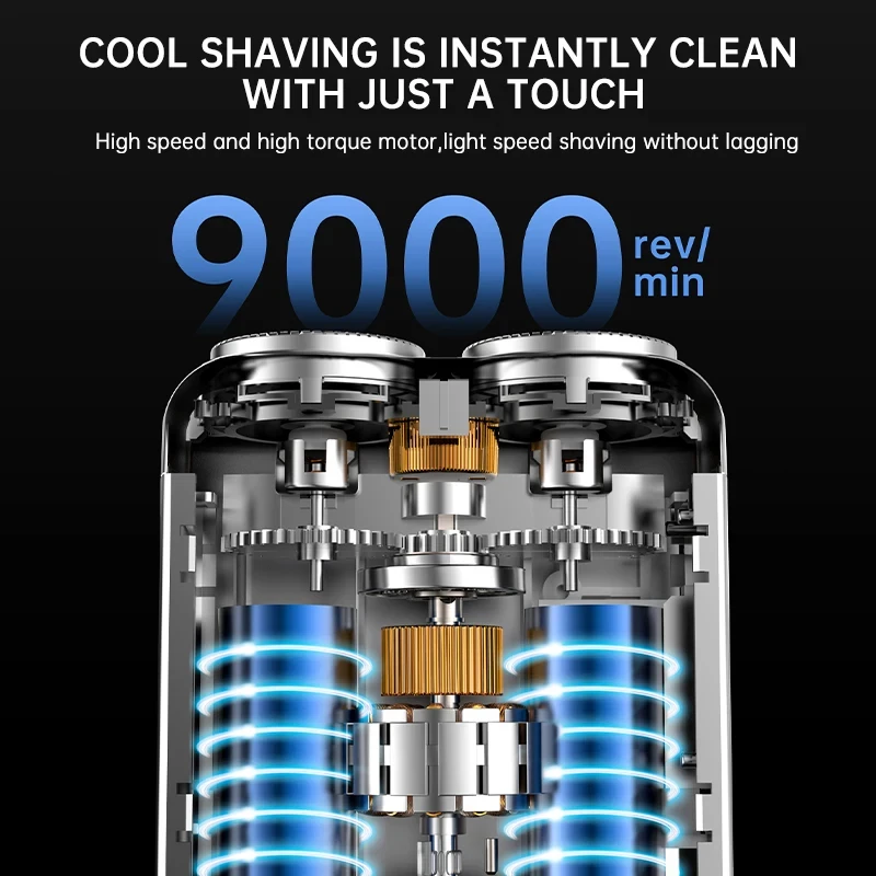 Lenovo 9000RPM High Speed Premium Portable Mini Shaver IPX7 Waterproof Travel Razor Dual Head  Type-C Rechargeable Shaver