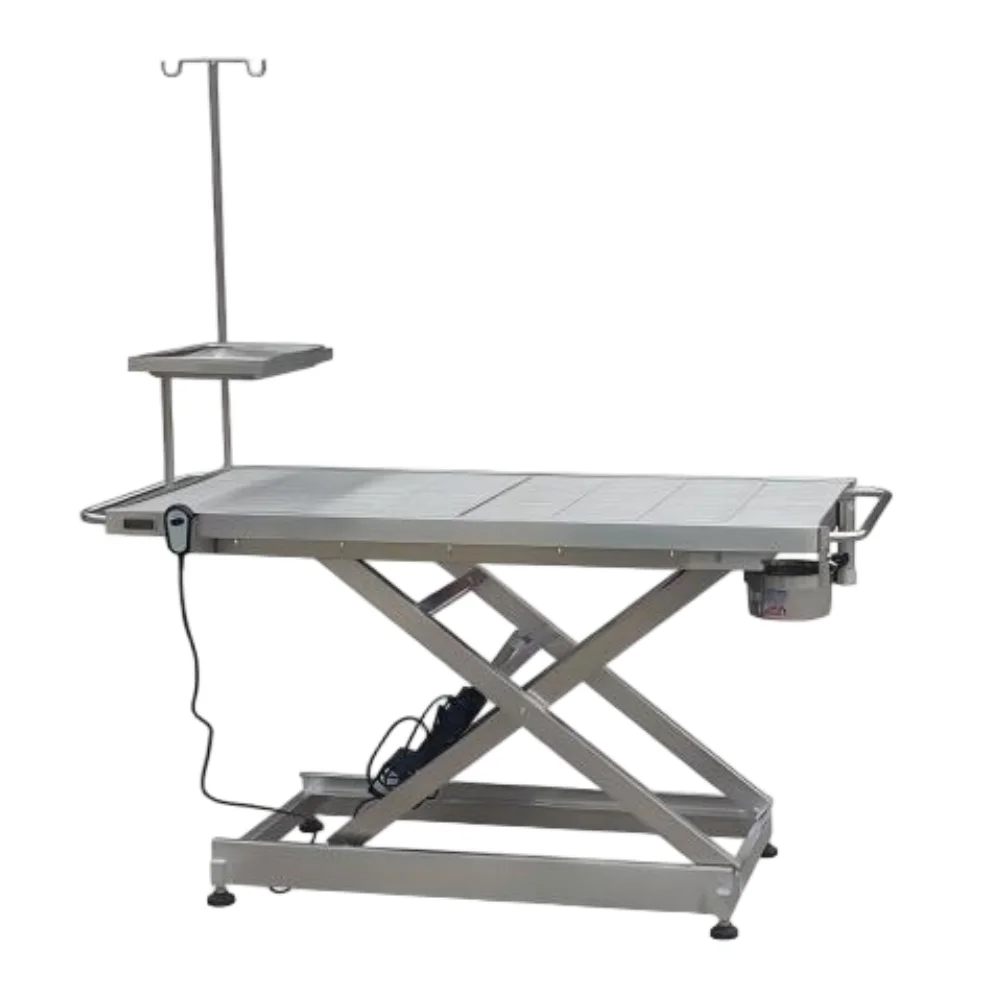 One-sided Tilt Electric Adjustable CE Certified Stainless Steel Mobile Operating Table for Pet Surgery