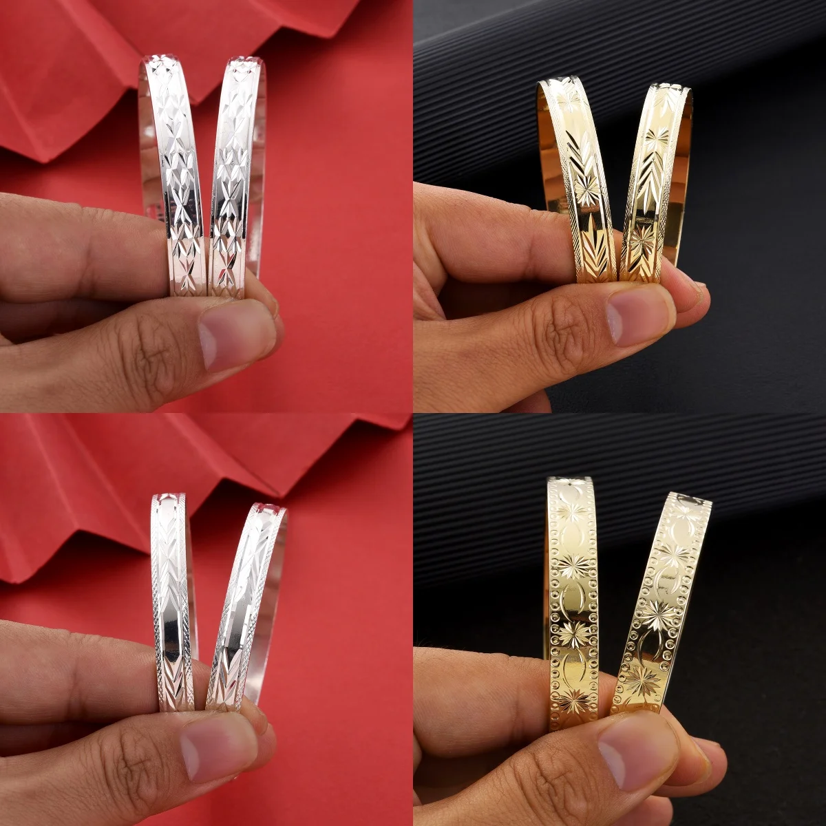 【UK】Multiple Pop 9K/Silver Color 65MM Or 70MM Bangles For Women Classic Jewelry Bangles Bracelets Women Birthday Jewelry Gifts