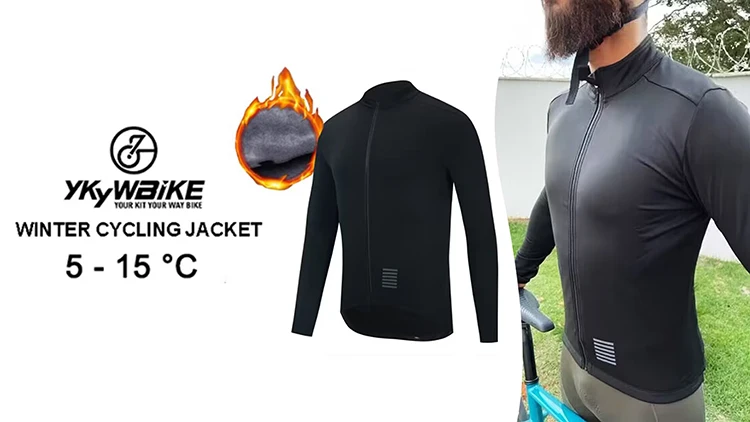 YKYWBIKE Männer Winter Thermo Fleece Langarm Männer Jacke MTB Fahrrad Mantel Pro Top Radfahren Jersey Ciclismo Fahrrad Kleidung 5 farbe – Detail 28