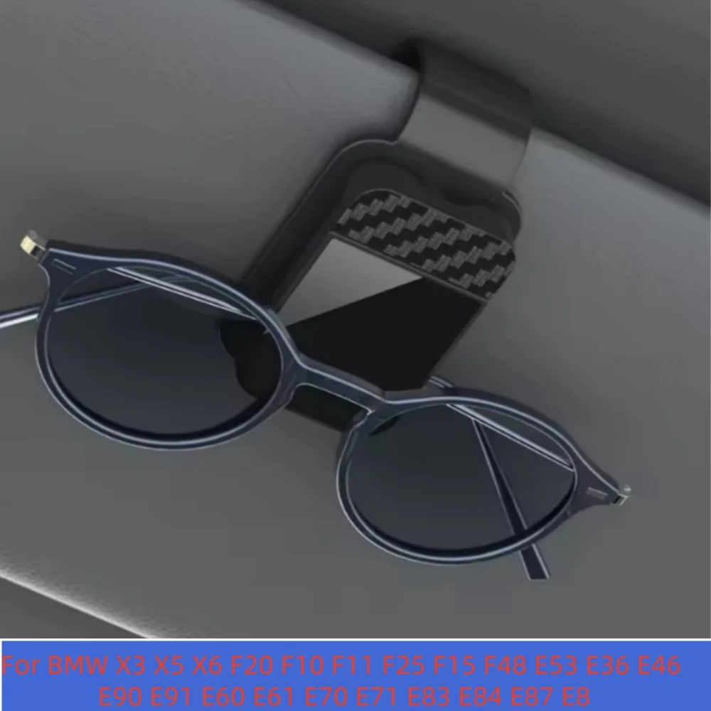 Car Sunglasses Holder Magnetic Leather Sun Visor Clip For BMW X3 X5 X6 F20 F10 F11 F25 F15 F48 E53 E36 E46 E90 E91 E60 E61 E70 E