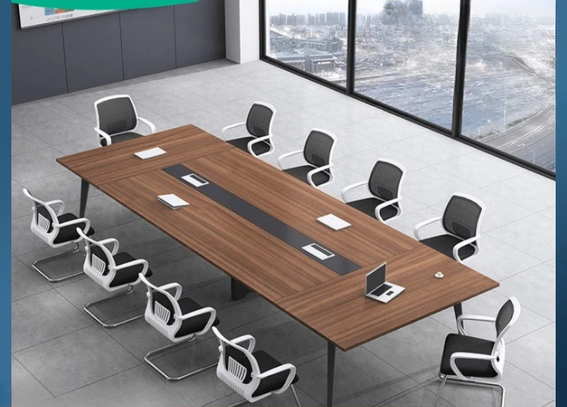 طاولة مؤتمرات، مجموعة طاولة وكرسي، شريط مستطيل بسيط وحديث، غرفة اجتماعات كبيرة #2