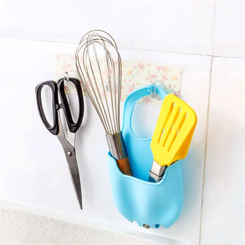 1pc Sink Shelf Soap Sponge Drain Rack Bathroom Holder Storage Suction Cup Kitchen Organizer Sink Kitchen Accessories Wash