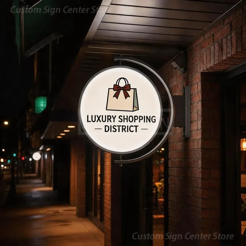 Custom Rotating LED Light Box Acrylic Neon Letters Luxury Shopping District Wall Personal Luminous Business Home