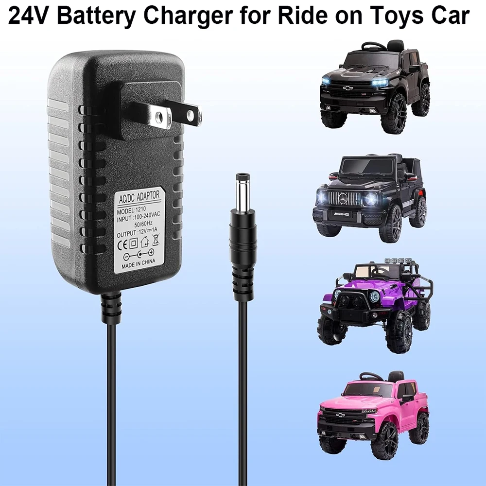 24 Volt 1A Battery Charger for Kids Ride On Car,24V Charger SUV Car Ride-Ons Accessories