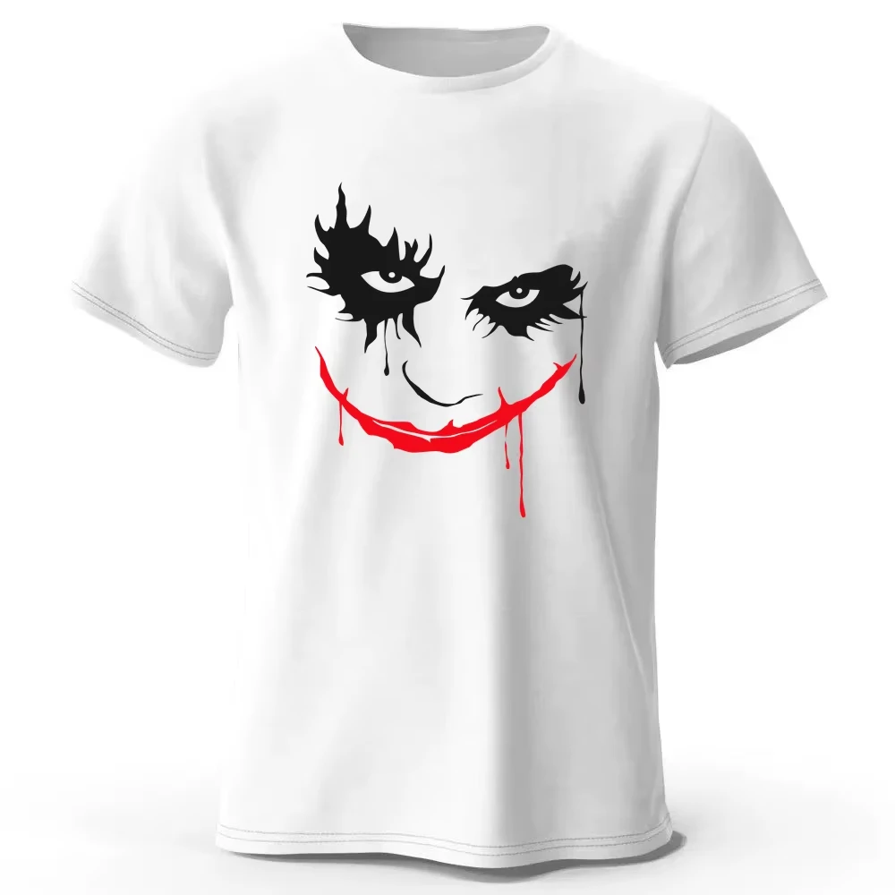 New Release Joker Graphic T-shirt for Men Smiling Face Printed Cotton Short Sleeve Men's T Shirts Hip Hop Streetwear Casual Tops