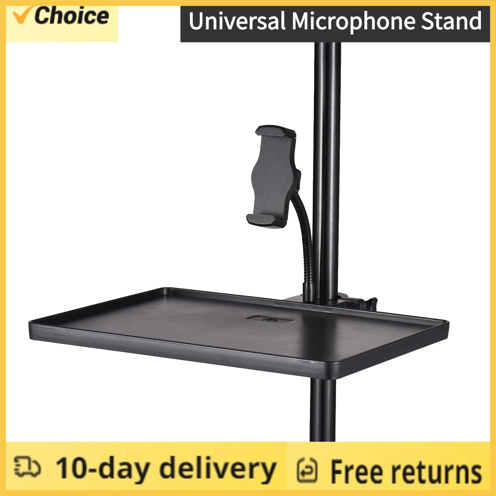 Support de Microphone Universel � Pince pour Carte Son, �tag�re de Rangement Polyvalente pour T�l�phone, 270x205mm