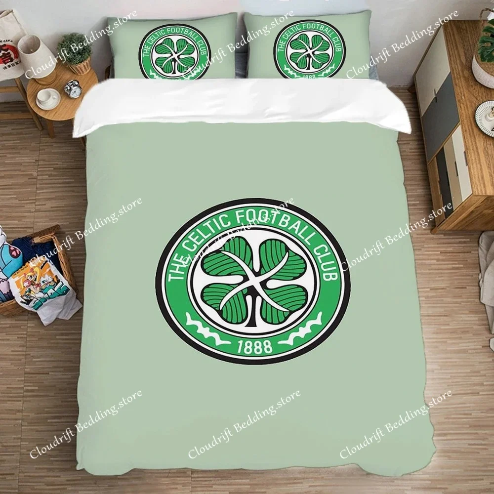 

Fun Celtics-FC Duvet Cover Pillowcase Bedding Set For Adult Soccer Boy Girl Bedroom Decoration Quilt Cover Gift US EU AU Size741