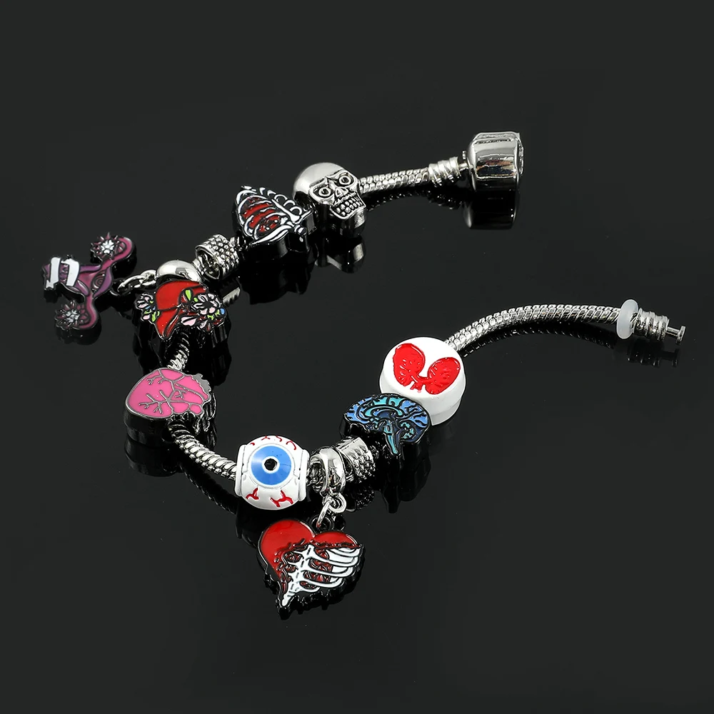 Heart Uterus Charm Bracelet Punk Organ Pendant Bracelet Hip Hop Alternative Personality Hand Accessories Party Jewelry