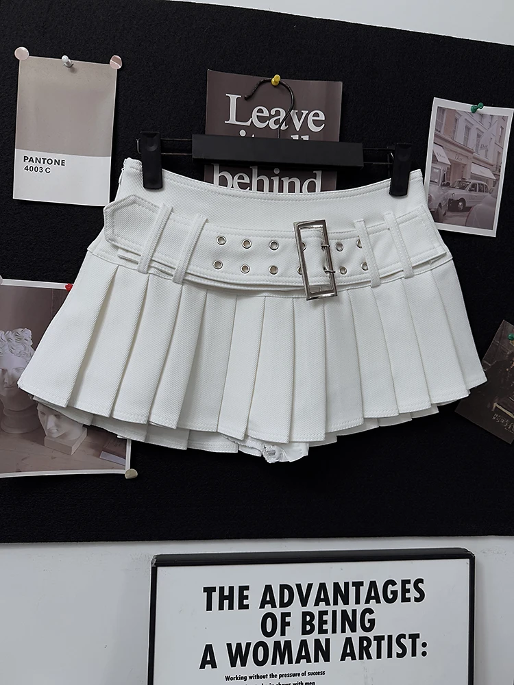 

Летняя юбка-трапеция с высокой талией, плиссированная, непрозрачная, для прогулок, в стиле школьницы, Bigbiu Studio, женская