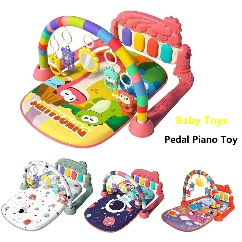 ​​​Multifunctional Children Fitness Frame Toys Baby Music Pedal Piano Fitness Frame Puzzle Game Blanket Educational Mat Toy Gift