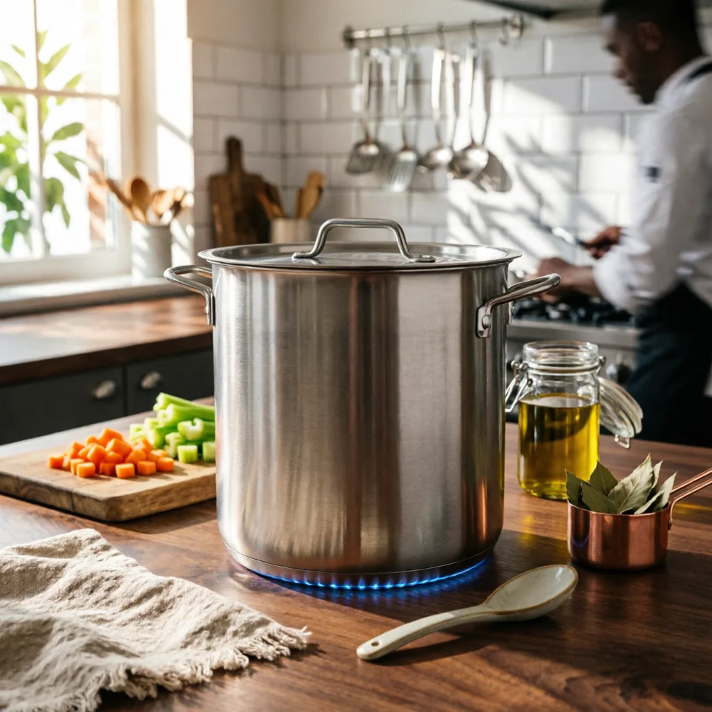 Soup Pot Commercial Grade Stock Pot with Lid Soup Pot with Lid Cooktop-Top Compatible Stockpot Tight-Fitting for Chefs