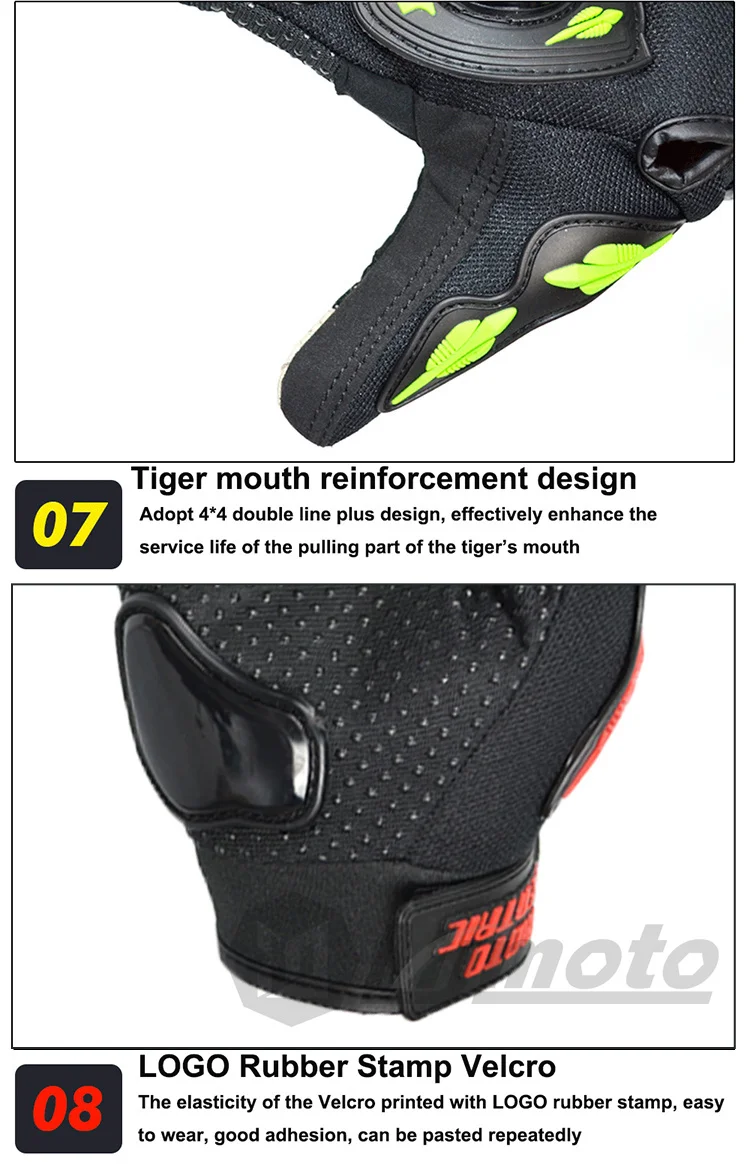 Summer Men\'s Motorbike Riding Gloves Touchscreen Motorcycle Gloves Mesh Brearthable Motocross Gloves Anti-slip Wear-resistant